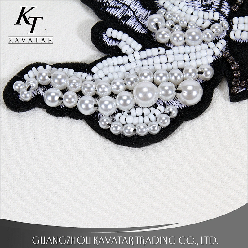 Cheap sewing clothes custom beaded embroidery applique patches