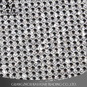 Clear Beads Crystal Fabric Ribbon Crystal Mesh Trim