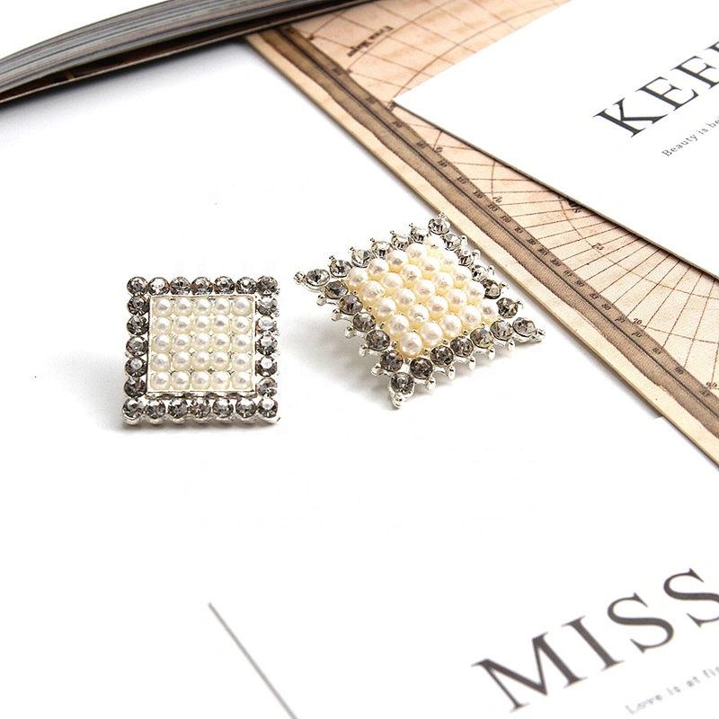 European and American style clothing rhinestone buttons crystal pearl clothing accessories wholesale butt