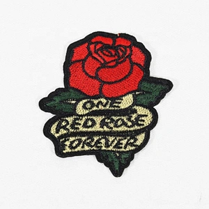 Beautiful Rose Style Embroidery Patches Appliques Stick For Clothes
