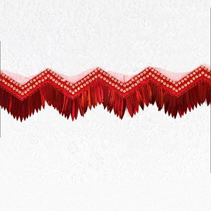 Kavatar Net Lace Shiny Colors Sequin Fringe Trim For Garment