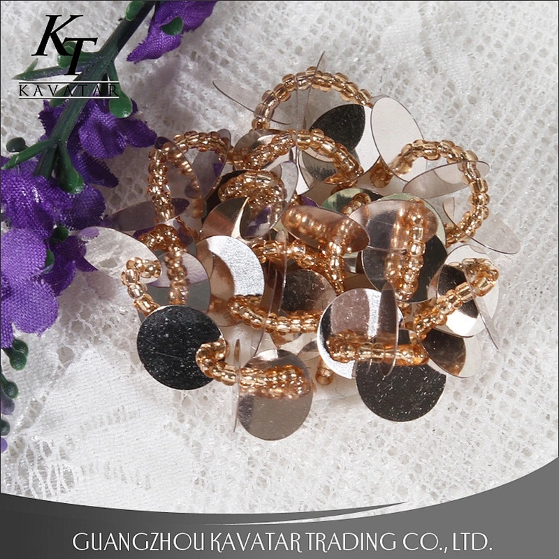 Wholesale 3D gold sequins applique shining beaded embroidery patch