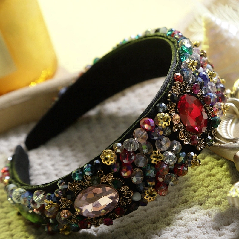 Wholesale Headscarf for women 2020 of headband European fashion versatile baroque headbands  rhinestone headbands