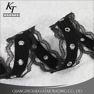 Fashion new design white eyelet lace trim for dress