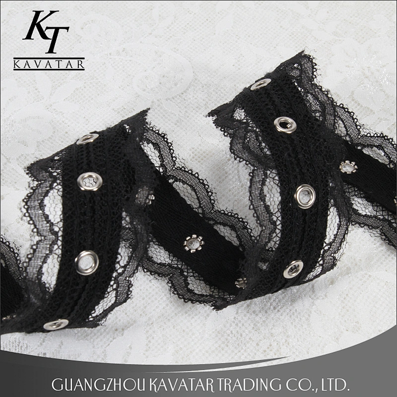 Fashion new design white eyelet lace trim for dress