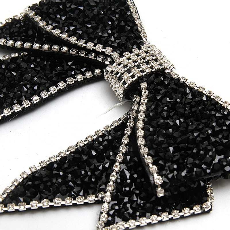 Christmas Cherry Flower Decorative Sew on Rhinestone Beaded Patches Wholesale patches for clothing