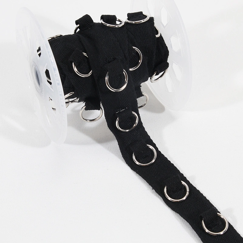 Classic style polyester/cotton herringbone tape trim with Copper ring