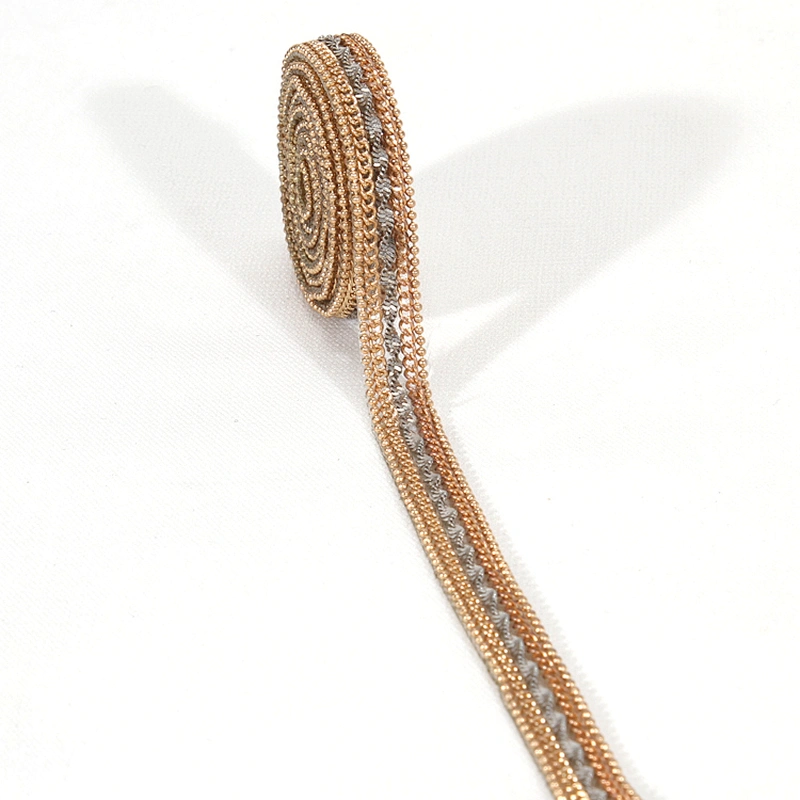 Mini Gold Accessories Chain Bordered Hot Fix Rhinestone Trim for Hats Shoes Clothes