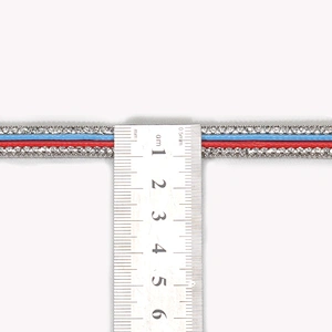 Wholesale 1cm Accessories Beaded Rhinestone Hot Fix Trimming with Red Blue Polyester Strips