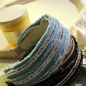 wholesale headband  headbands for women 2020 latest hairband designs rhinestone hair accessories jean headband