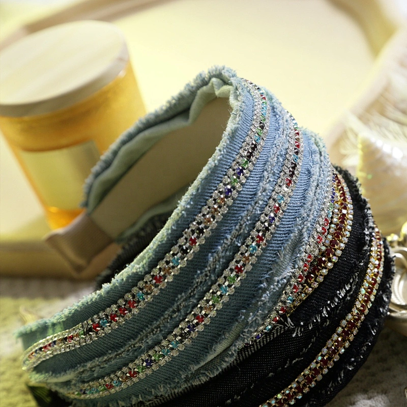 wholesale headband  headbands for women 2020 latest hairband designs rhinestone hair accessories jean headband
