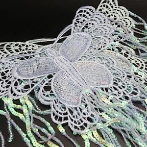 Wholesale water - soluble bead embroidery lace clothing accessories can be decorated wedding dress shoes and hats