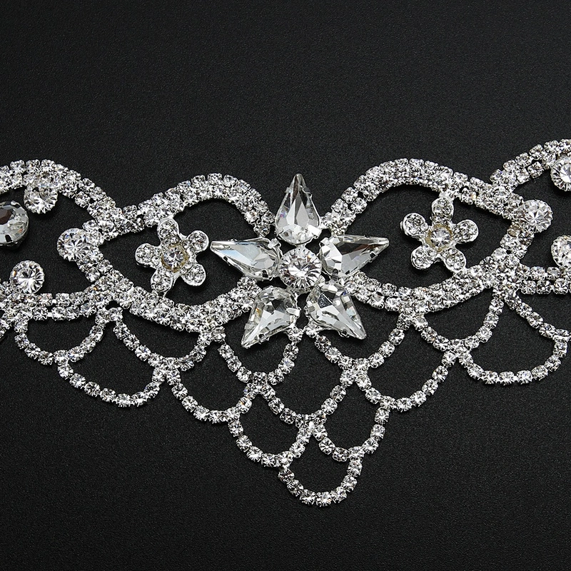 Kavatar High Quality Dress Applique Rhinestone For Bridal