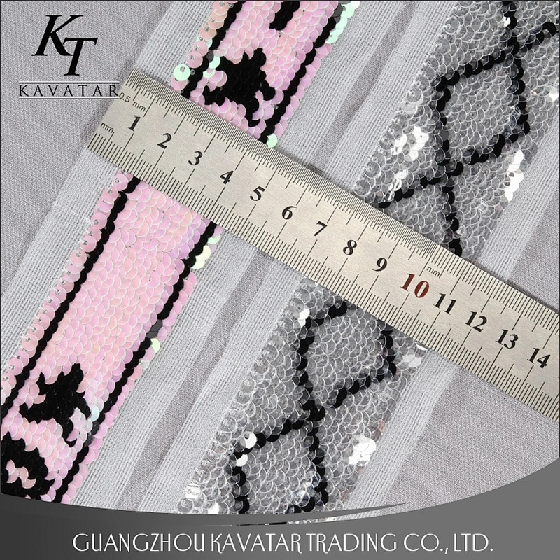 Custom Reversible Embroidery Sequin Lace Trim