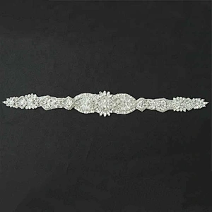Wholesale Bridal AB Rhinestone Beaded Appliques for Wedding Dress
