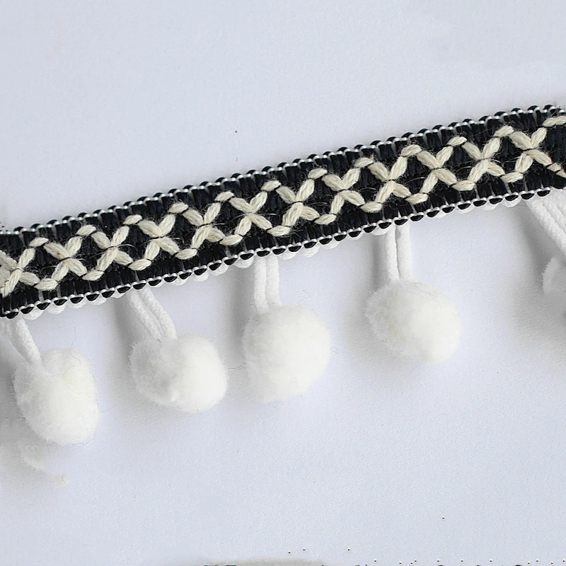 Custom tassel fringe,wholesale pom pom fringe for clothes
