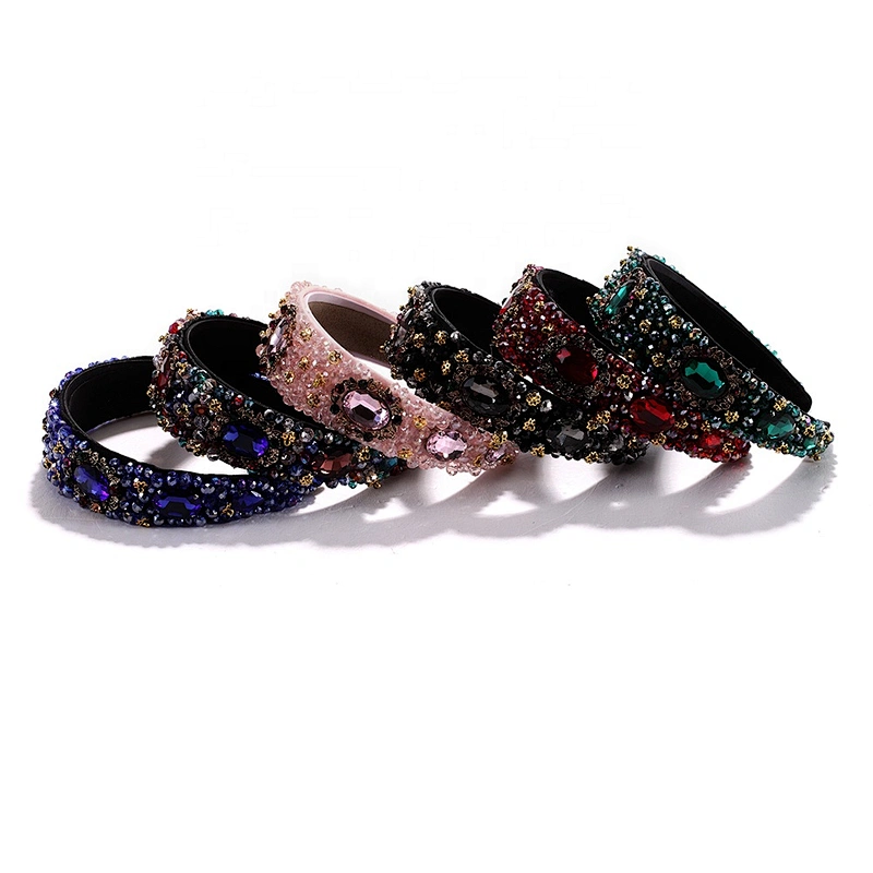 Wholesale Headscarf for women 2020 of headband European fashion versatile baroque headbands  rhinestone headbands