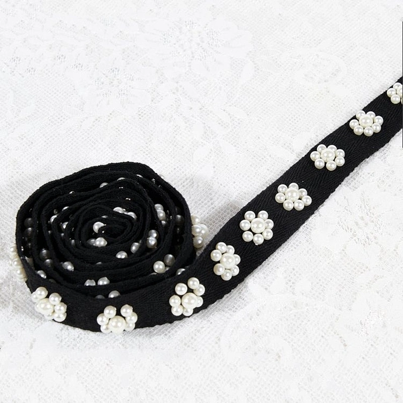 New Style Flower Shape Handmade Pearl Beaded Trimming For Garment