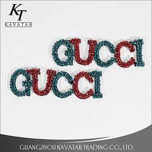 Custom letter patches Sew on rhinestone letter patches decoration