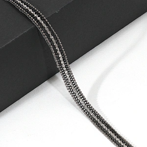 Wholesale Custom Iron On Black Accessories Chain Beaded Hot Fix Trim