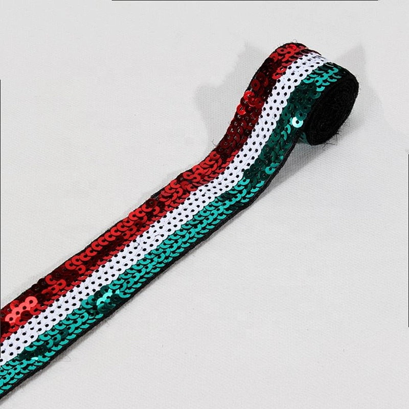 Fashion Embroidery Sequin Ribbon Lace Decorative Trim Tape