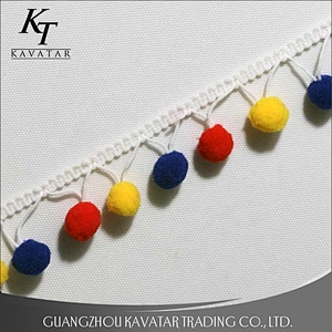 Hot sale tassel lace trimming lovely pompom trim for garment