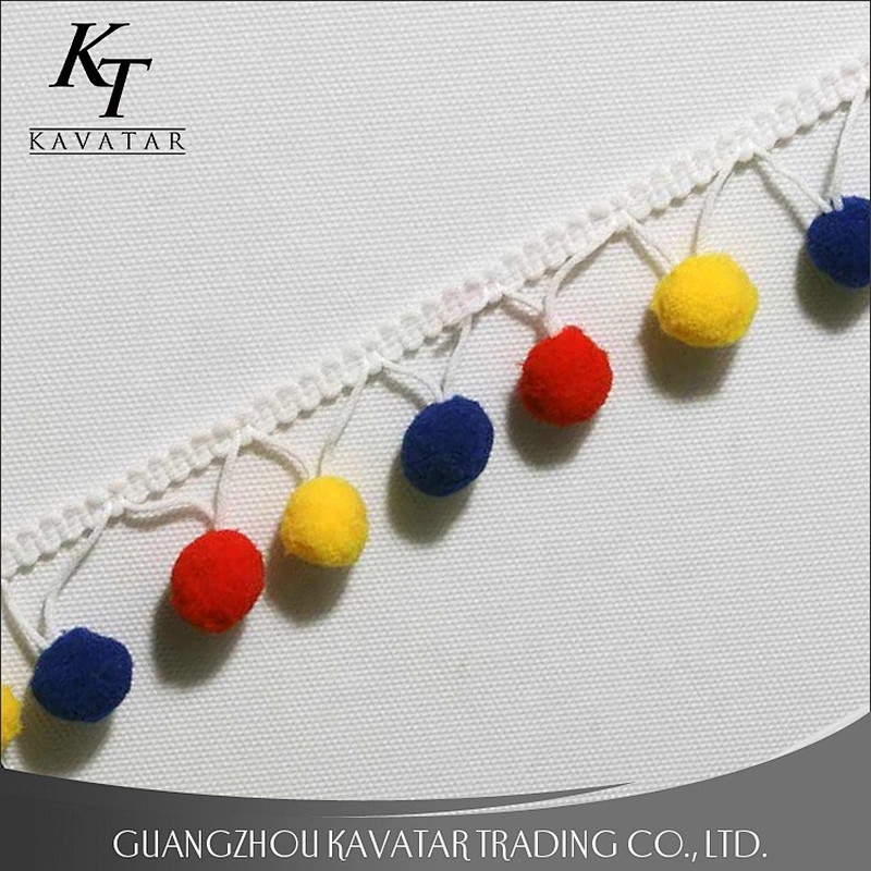 Hot sale tassel lace trimming lovely pompom trim for garment