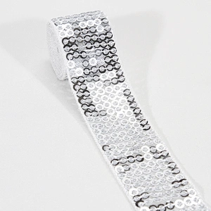 Custom Wholesale Shimmering Sequin Beaded Mesh Trim for Clothing