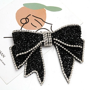 Christmas Cherry Flower Decorative Sew on Rhinestone Beaded Patches Wholesale patches for clothing