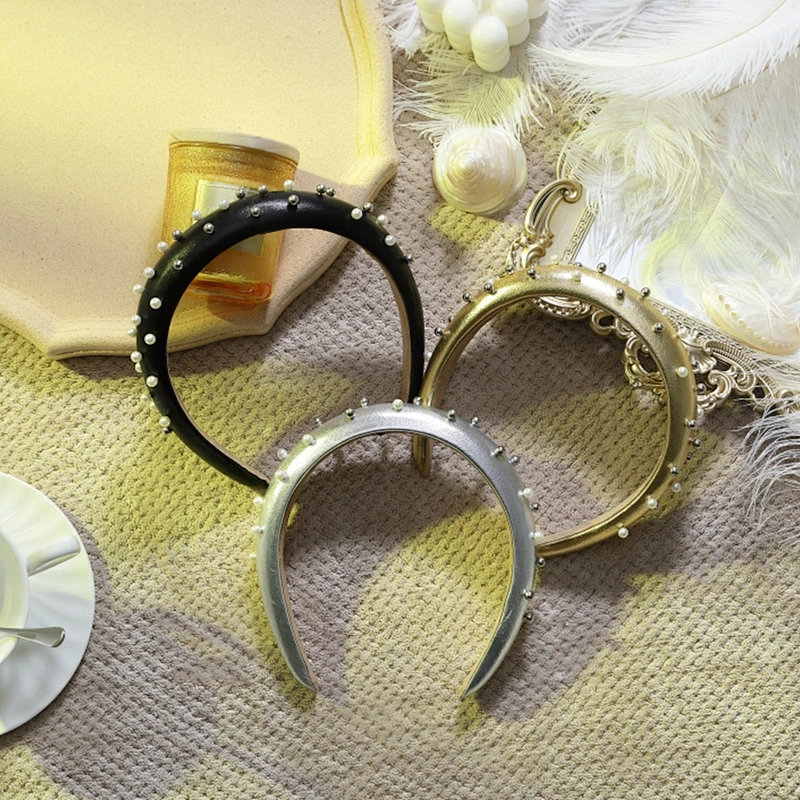 wholesale Golden pearl bead bride hair band fashion party  hair accessories girls luxury Cortex women headband