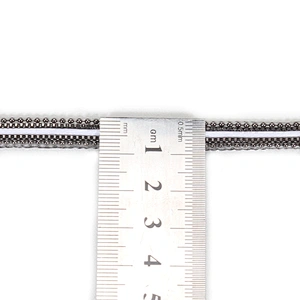 Black Iron On Copper Chained Hotfix Transfer Trim with White Strip Ribbon