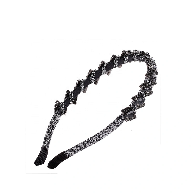 American wind simple diamond hair hoop hair ornaments girl party fashion designer headband luxury  rhinestone headband women