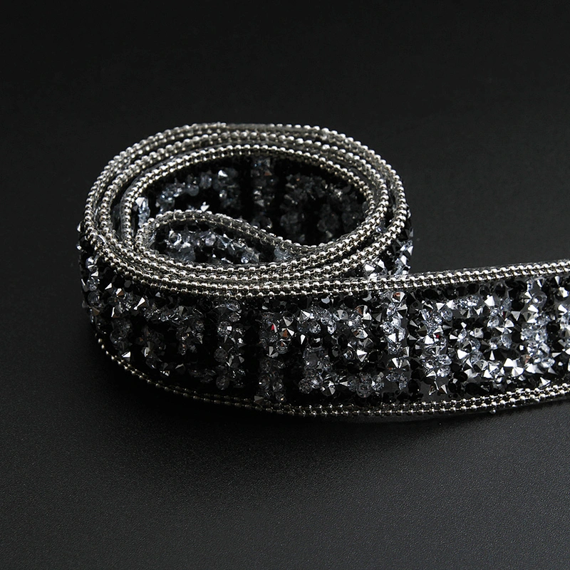 Kavatar Wholesale Hotfix Trim Hotfix Motif Designs Banding Trim For Clothing Hotfix Rhinestone For Hat Iron on Trims