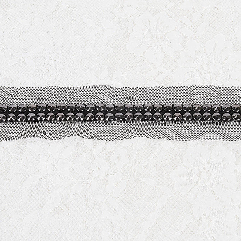Design handmade embroidery Copper beaded lace trim