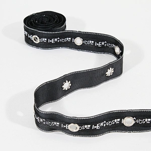 New style black eyelet tape trim with the design