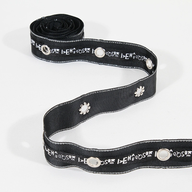 New style black eyelet tape trim with the design