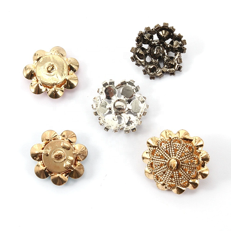 Kavatar Wholesale Bulk Crystal Gold Green Button For Garment