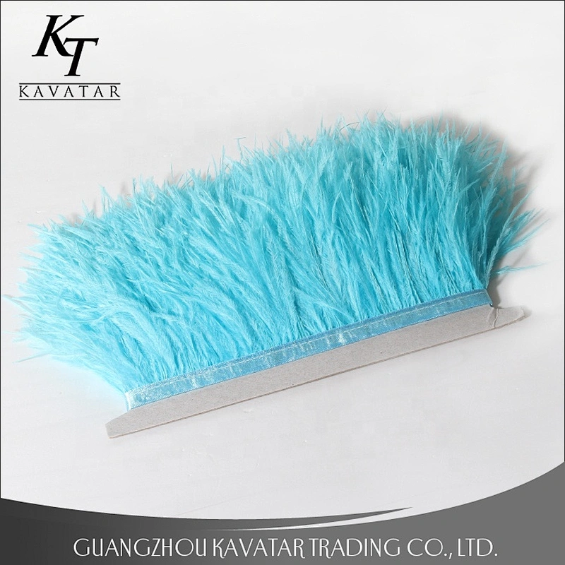 Kavatar Wholesale Custom Red Feather Fringe Trim For Dance Costumes Dresses