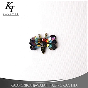 Kavatar Wholesale Shape 3D Handmade Sequin Beads Flower Bee Patches