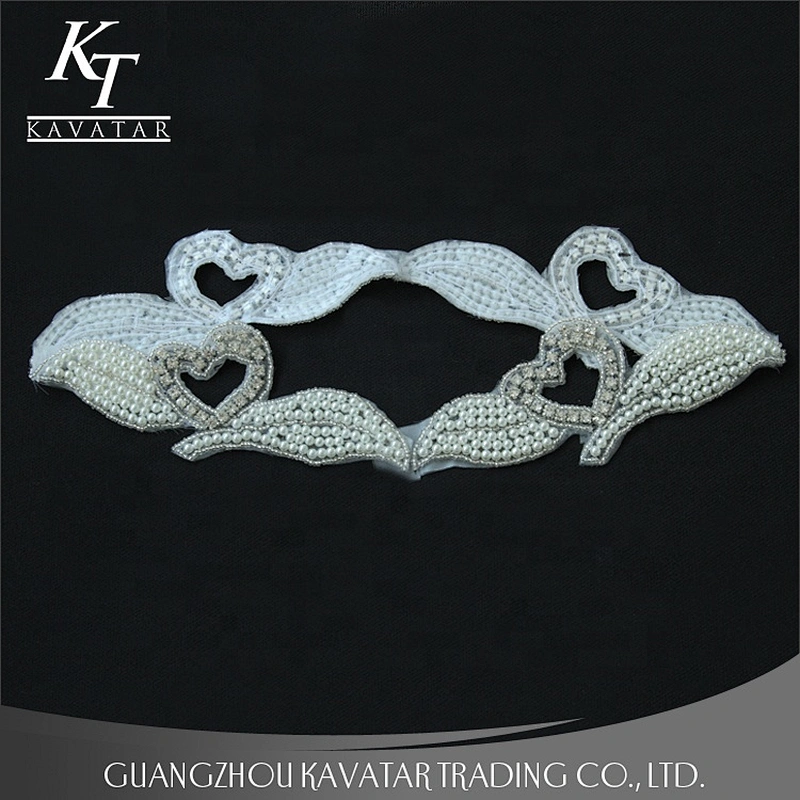 New Arrive love design crystal applique for wedding dress