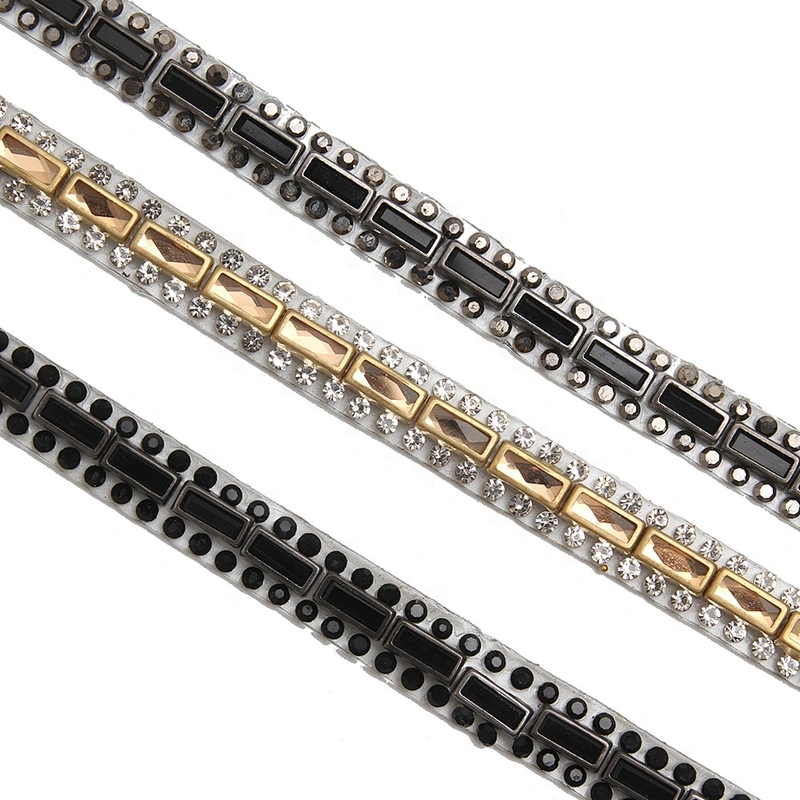 Banding Trim hotfix rhinestones trimming hot  to bead  Glass  trimming  for shoes  for Clothing for hat  for dress  hotfix  trim transfers