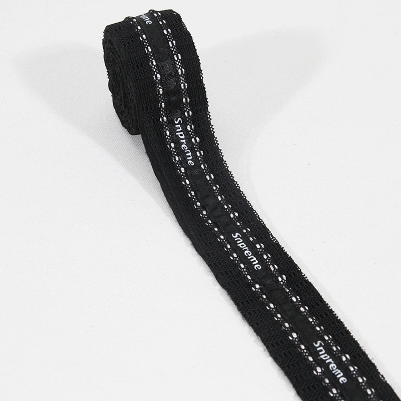 Custom Letter Printed Velvet Strip Decorated Velvet Grosgrain Ribbon with Picots
