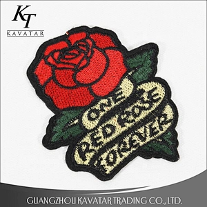 Beautiful Rose Style Embroidery Patches Appliques Stick For Clothes