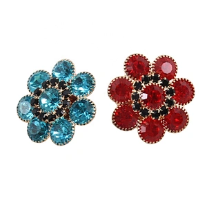 Kavatar Wholesale Bulk Crystal Gold Green Button For Garment