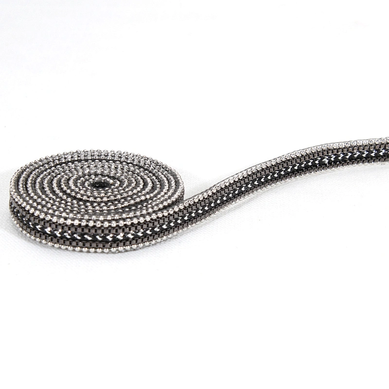 Decorative Black Rhinestone bling bling decorative rhinestone trim Hot fix Trim with  Beads