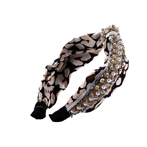 Wholesale pearl beads rhinestone fashion handmade party girl headband hair band hair accessories women hair hoops