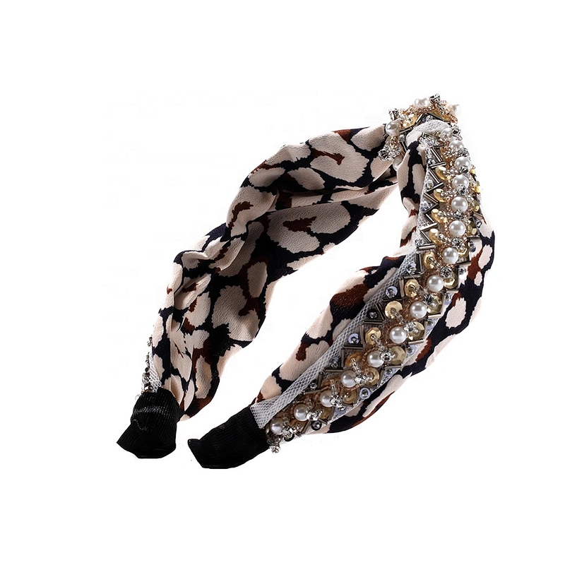 Wholesale pearl beads rhinestone fashion handmade party girl headband hair band hair accessories women hair hoops