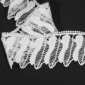 Hot sell leaf feather shape battenburg lace trim for women dress