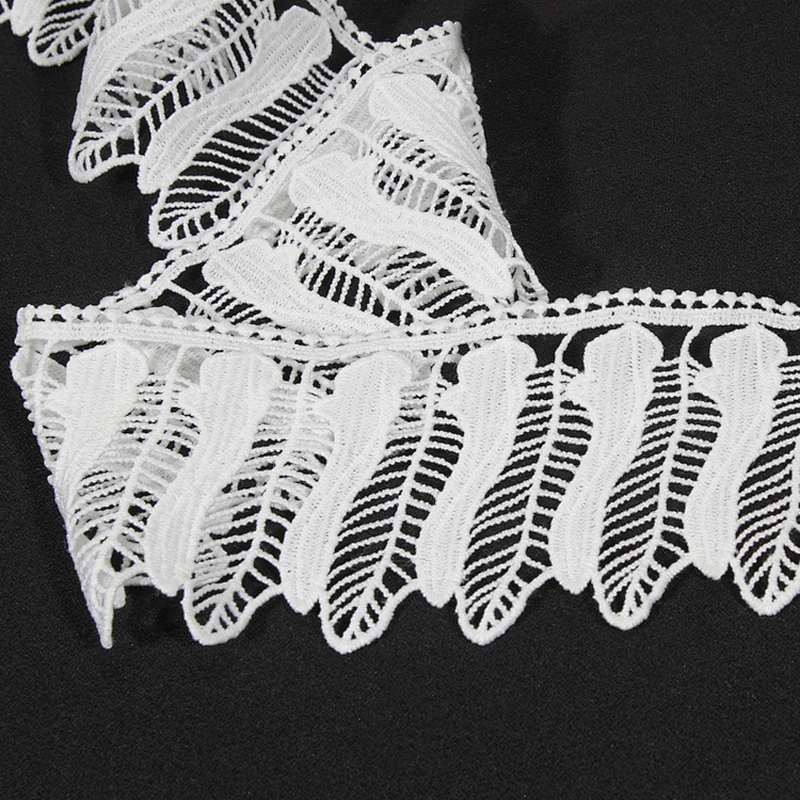 Hot sell leaf feather shape battenburg lace trim for women dress