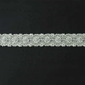 Custom Rhinestone Bridal Bead Applique For Wedding Belt